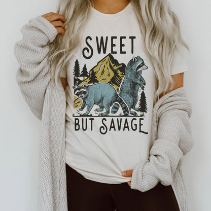 Sweet But Savage Raccoon Country A Little Bit of Dark Humor Ultra Soft Graphic Tee Unisex Soft Tee T-shirt for Women or Men