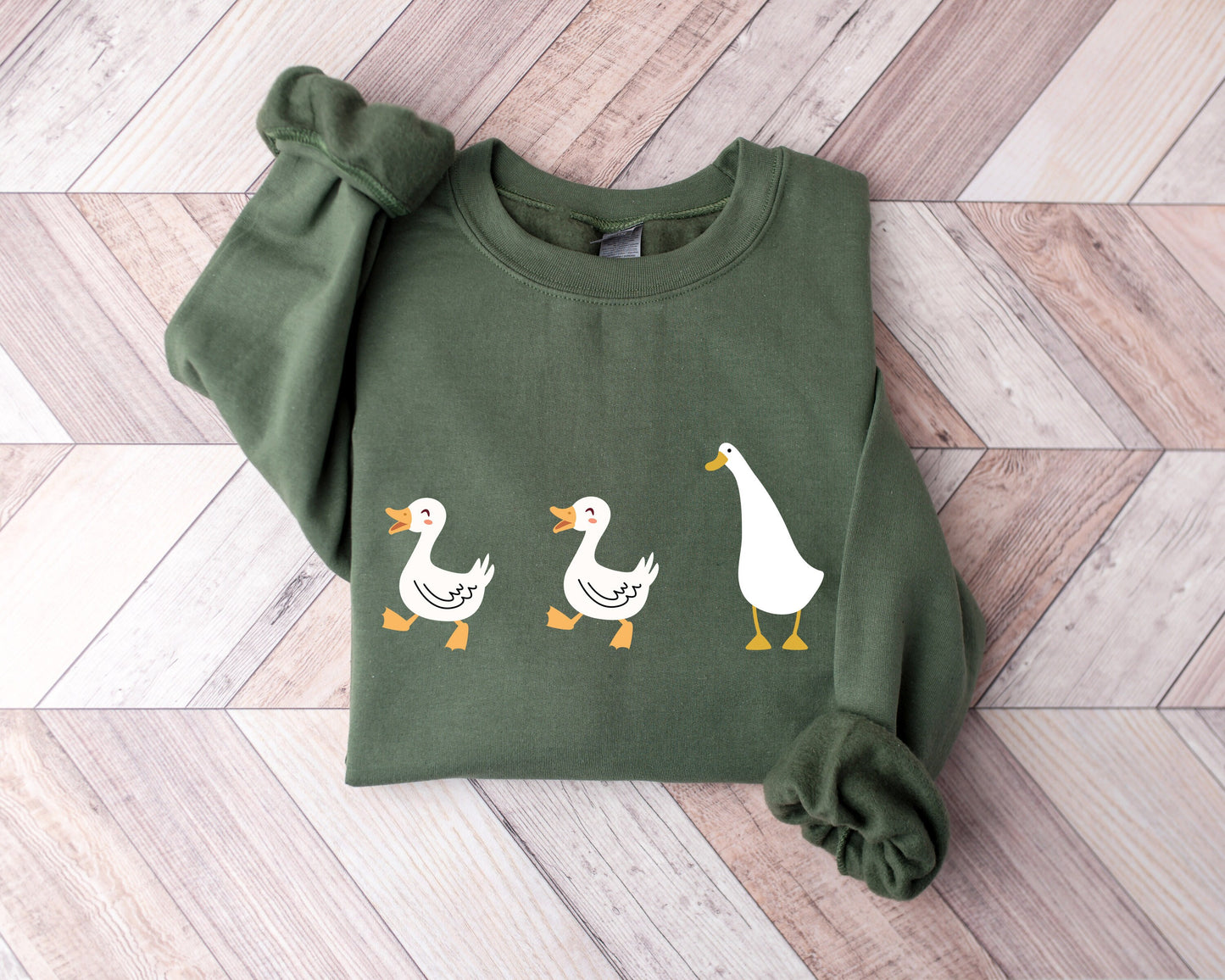 Duck Duck Goose Ultra Cozy Retro Drop Shoulder Graphic Sweatshirt Unisex Soft Tee T-shirt for Women or Men
