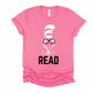 Read Picture of A Cat Wearing With Glasses Unisex Soft Tee T-shirt for Women or Men