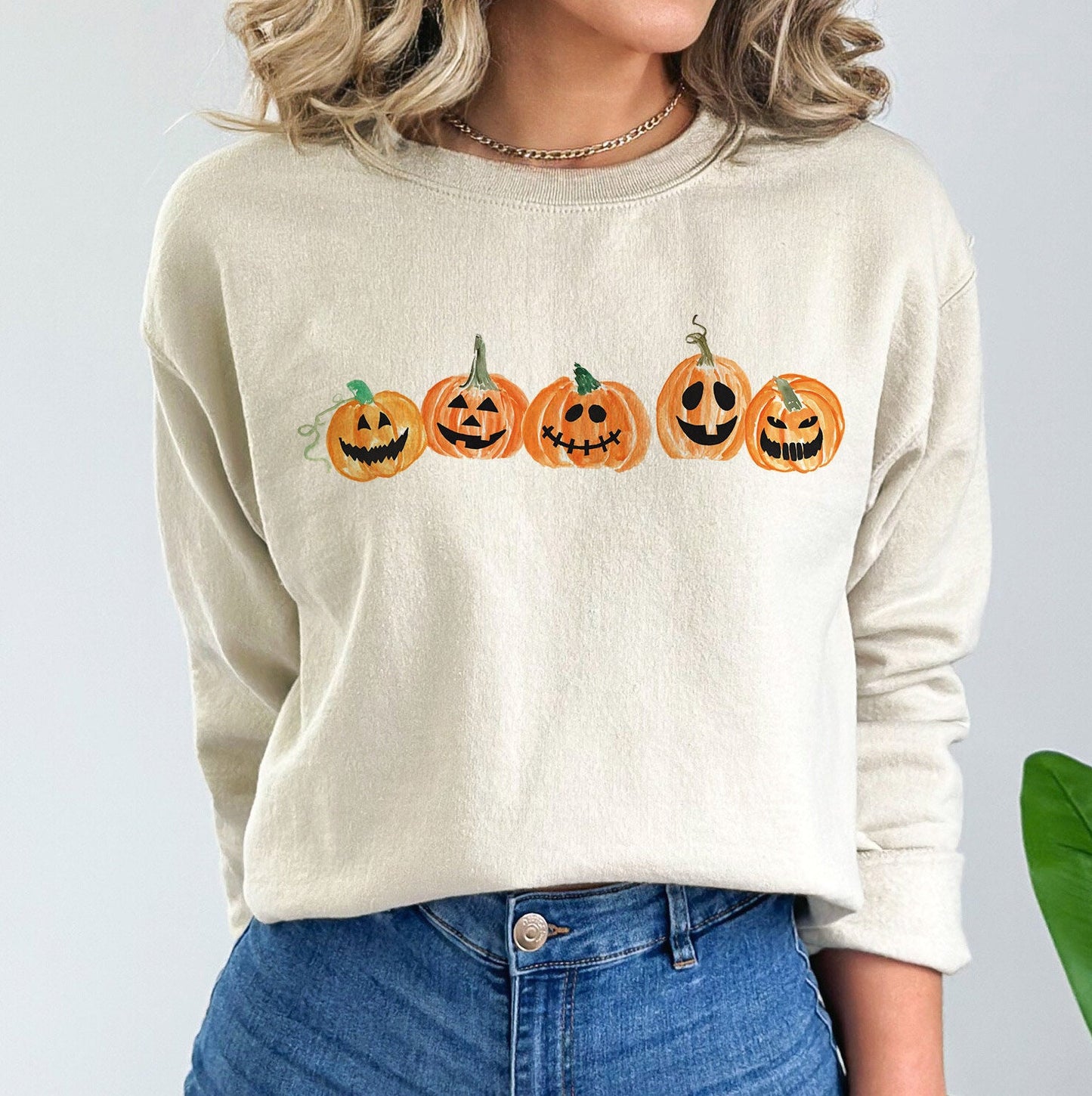 Five 5 Little Pumpkins Sitting On a Gate Ultra Cozy Retro Drop Shoulder Graphic Sweatshirt Unisex Soft Tee T-shirt for Women or Men