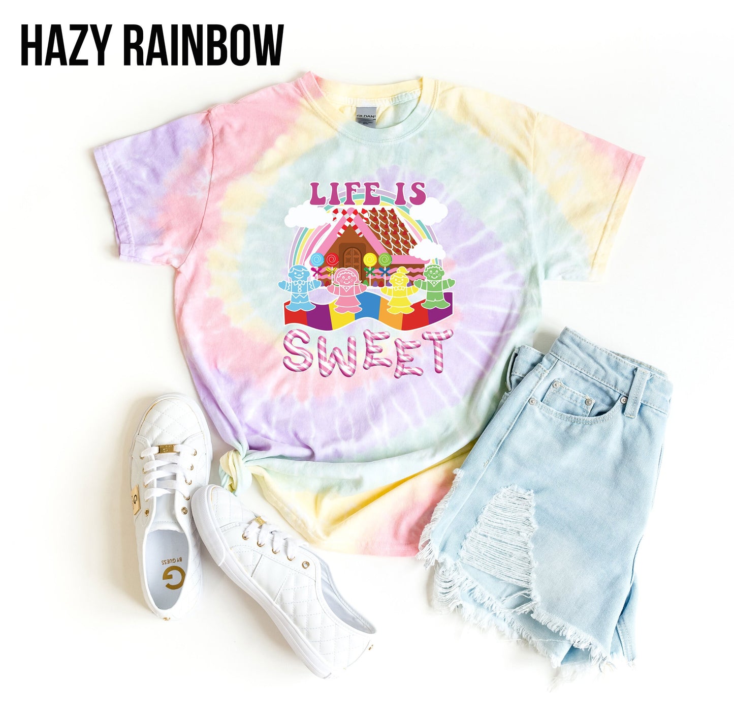 Retro Vintage Candy Land Game Board Graphic Tie Dye Ultra Cozy T-Shirt