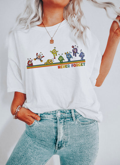 Never Forget 1980's Style Vintage Buds Buddies Ultra Soft Graphic Tee Unisex Soft Tee T-shirt for Women