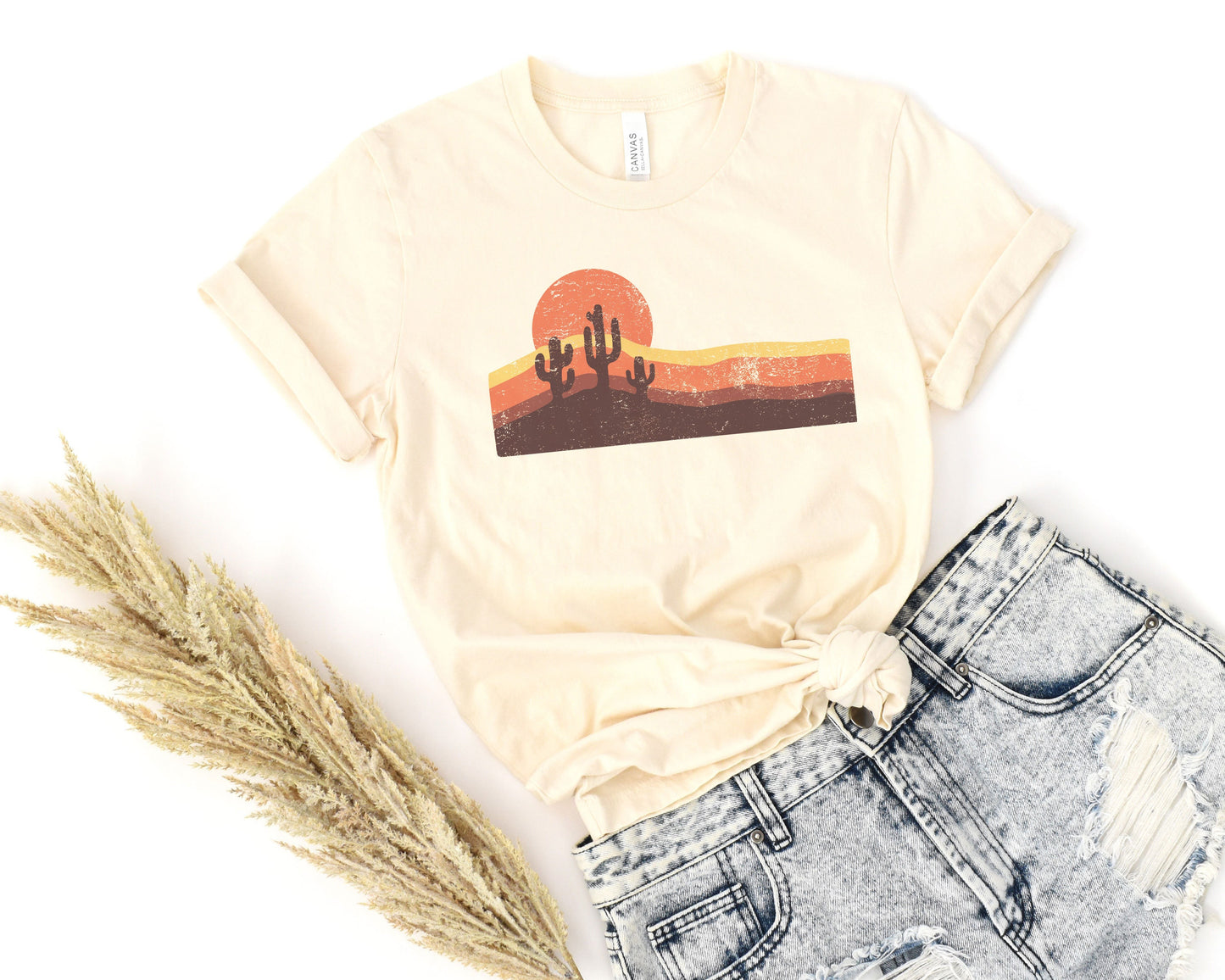 The Desert Sunset Cactus Sunset Sunrise Uplifting Sunshine Ultra Soft Graphic Tee Unisex Soft Tee T-shirt for Women or Men