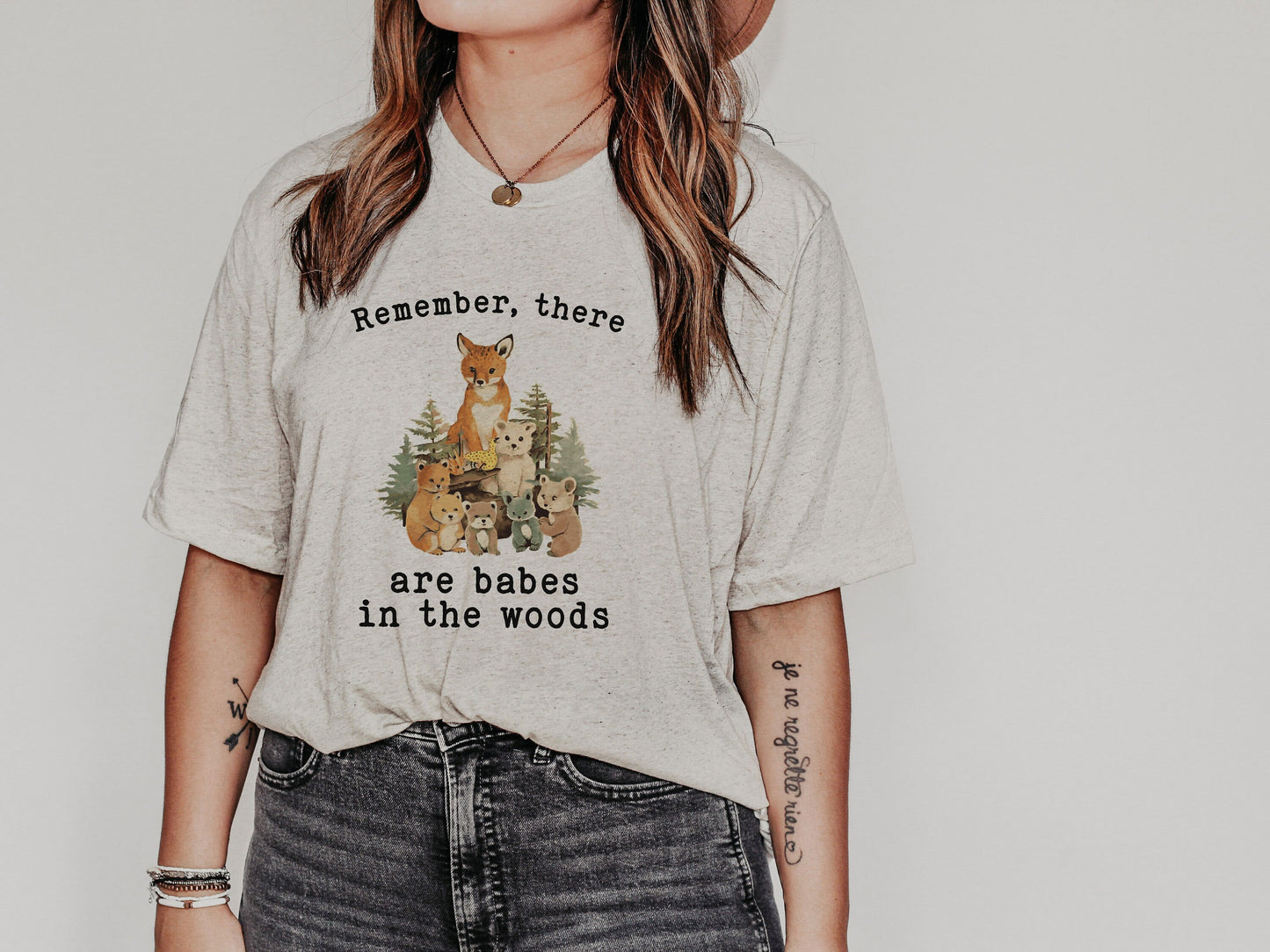 Vintage 80's 90's There Are Babes in the Woods Smokey Bear Inspired Nostalgia Unisex Soft Tee T-shirt for Women or Men