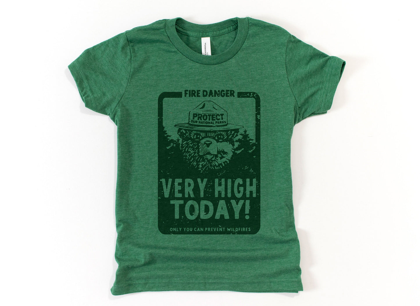 Fire Danger Very High Bear With Hat National Park USA Vintage Retro Ultra Soft Unisex Soft Tee T-shirt for Women or Men